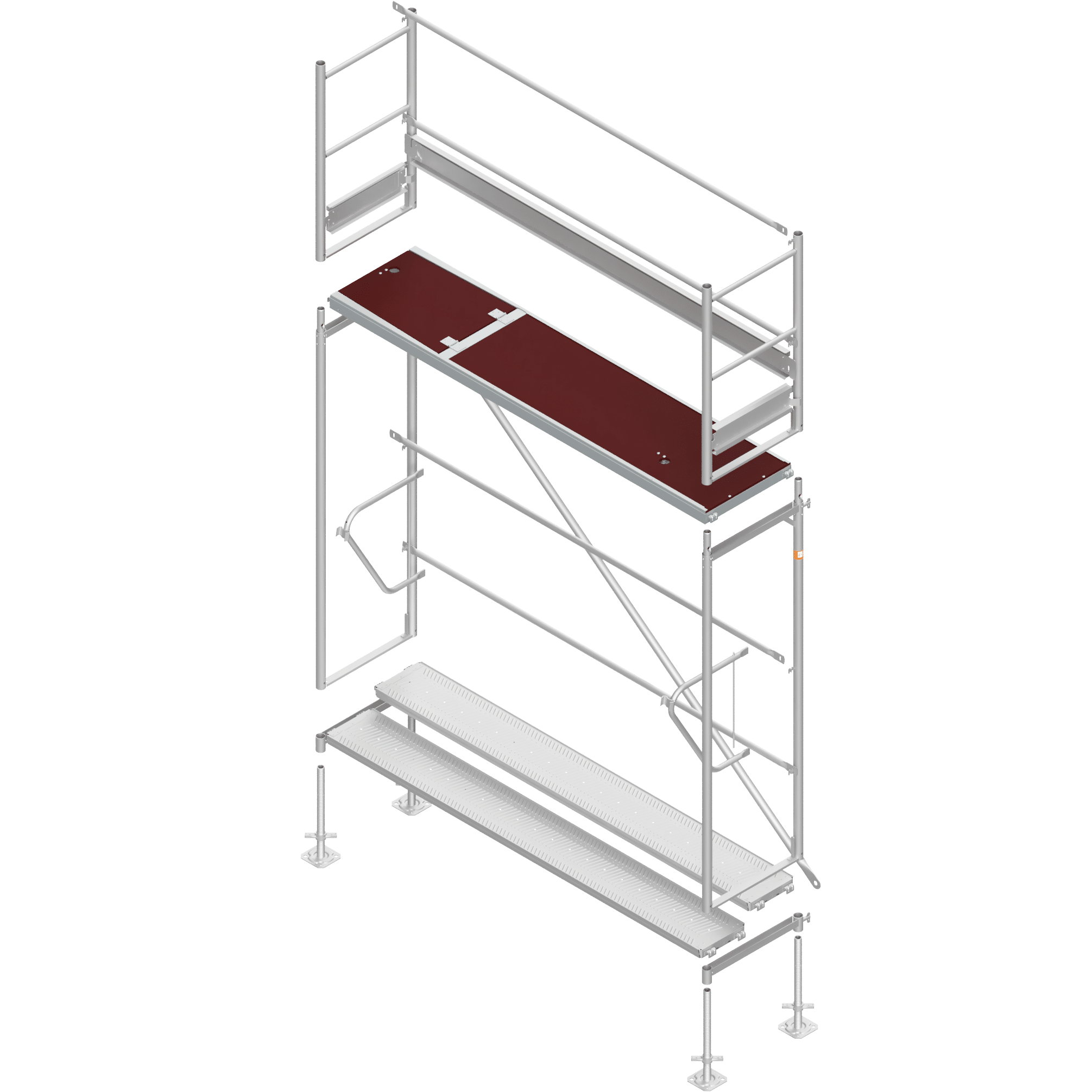 Frame scaffolding components