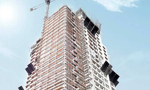 Catari scaffold at Con Con residential building Santiago, Chile